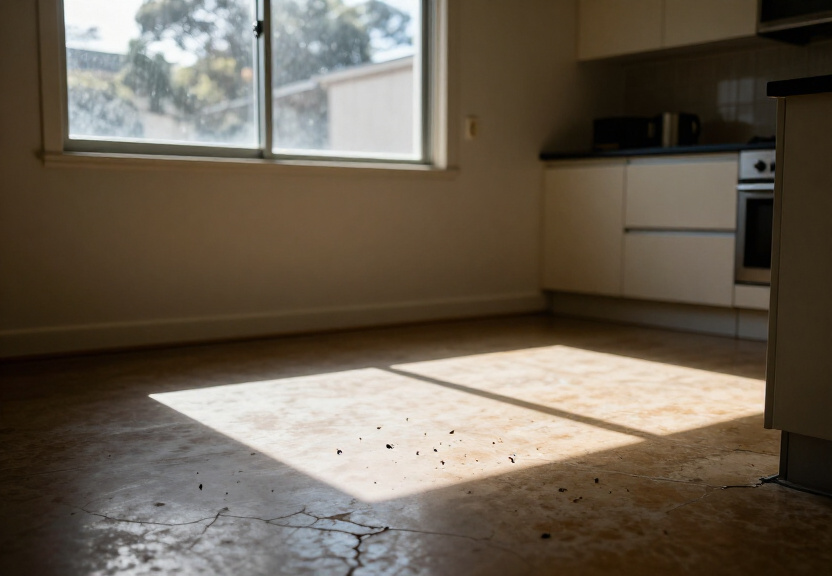 Rodent droppings and damage in a Coogee garage before treatment